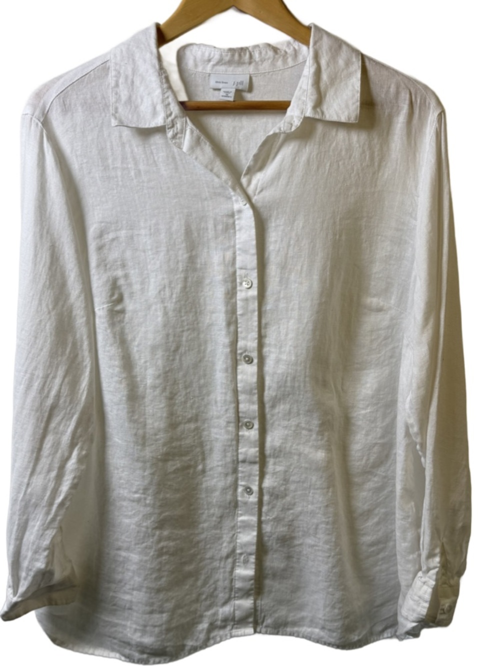J. Jill Cream Linen Button-Front Top